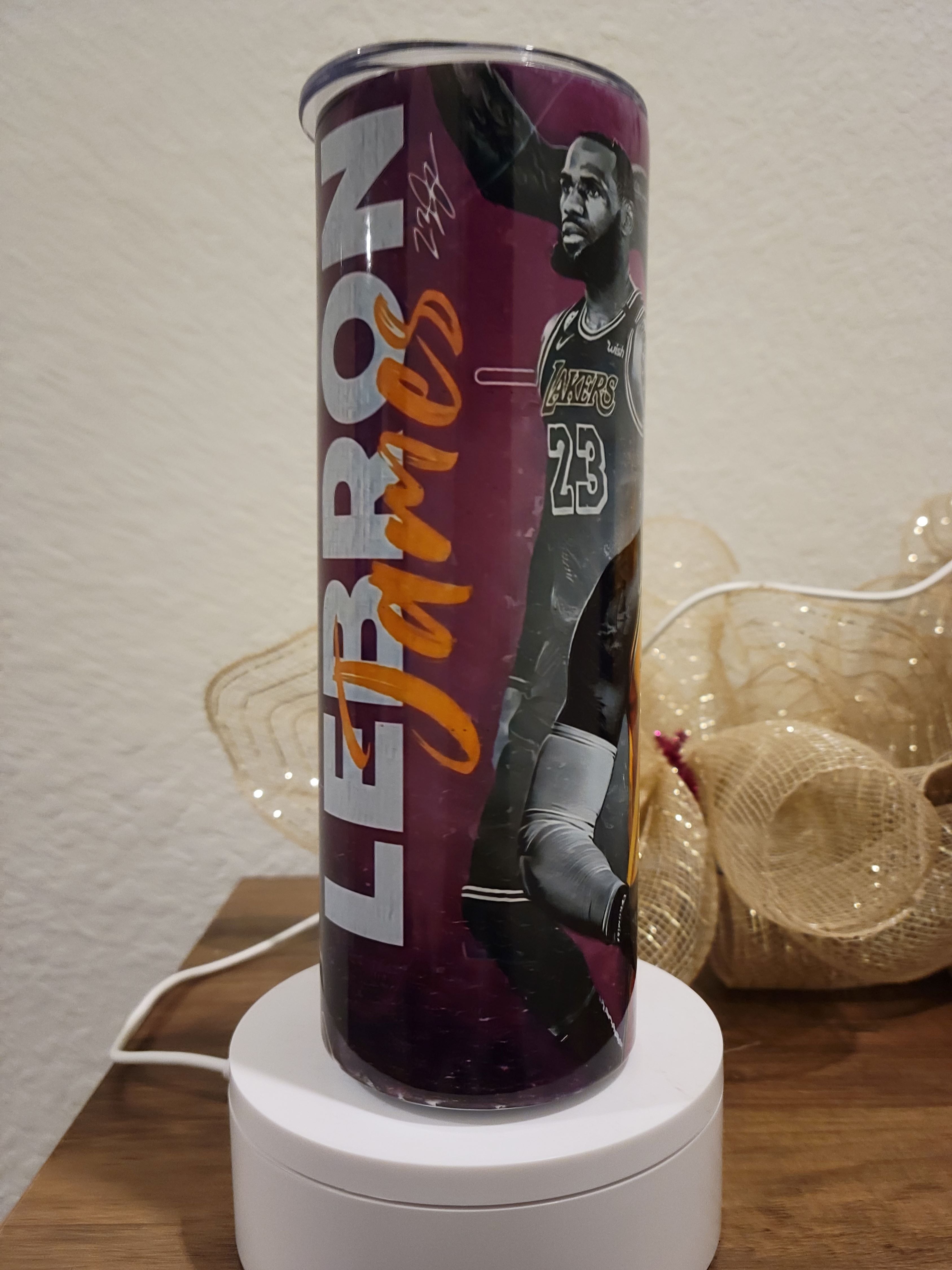 Lebron James Purple Graphic High quality Tumbler